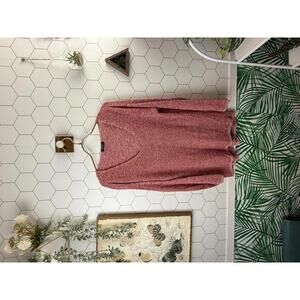 Babaton by Aritzia Red Silk and Linen Blend V-Neck Sweater - Size - XS